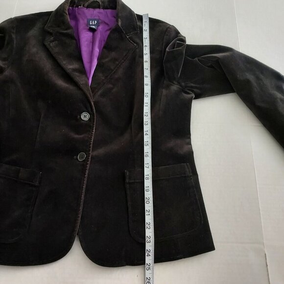 Gap Black Velvet Two Button Blazer Size 14 - Picture 6 of 11